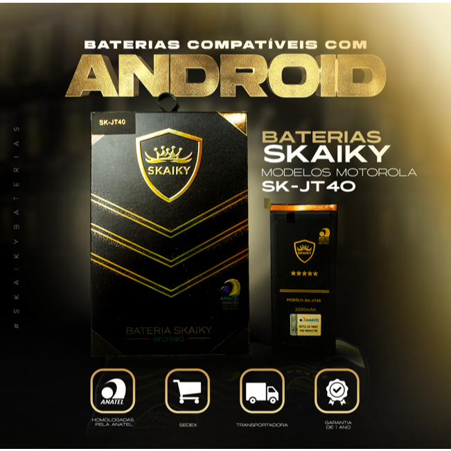 Bateria Oficial Skaiky JT40 Compativel Com Motorola G6 PLUS em Oferta na Shopee