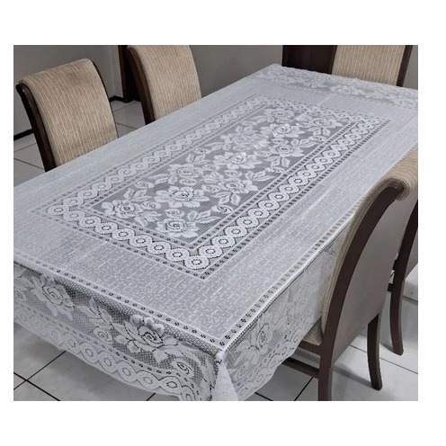 Toalha de Mesa em Renda fibra de coco (grossa) 8 CADEIRAS