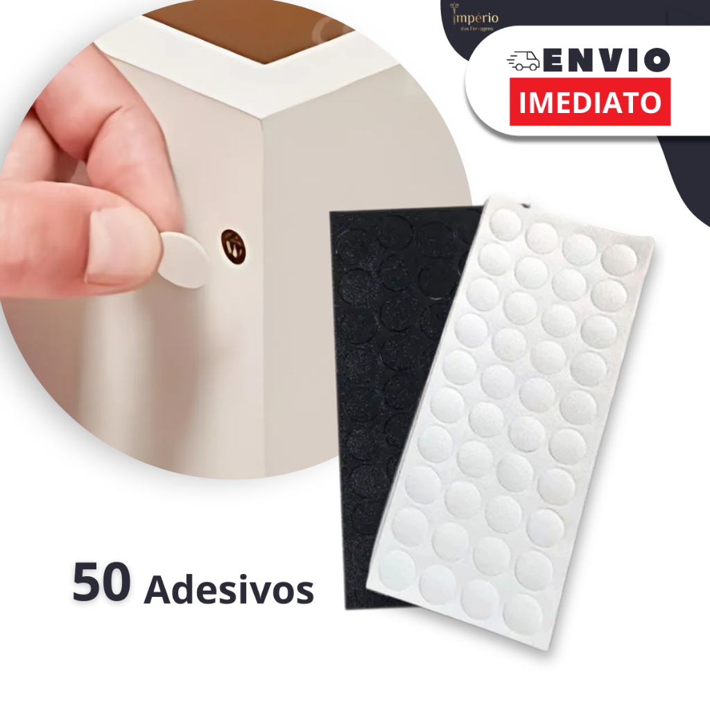 Tapa Furo Adesivo 13mm | 50 adesivos | Adesivo para móveis Tapa parafuso Preto e Branco