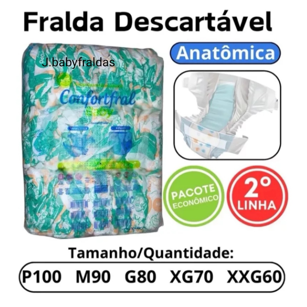 FRALDA CONFORTFRAL SEGUNDA LINHA INFANTIL em Oferta na Shopee