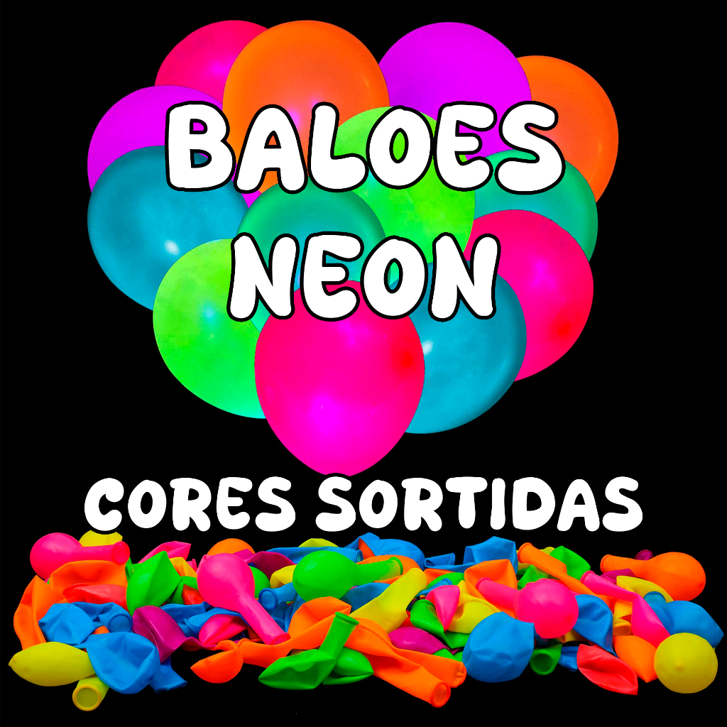 Balões Neon Fluorescentes UV ✨ Brilho Incrível na Luz Negra! em Oferta na Shopee