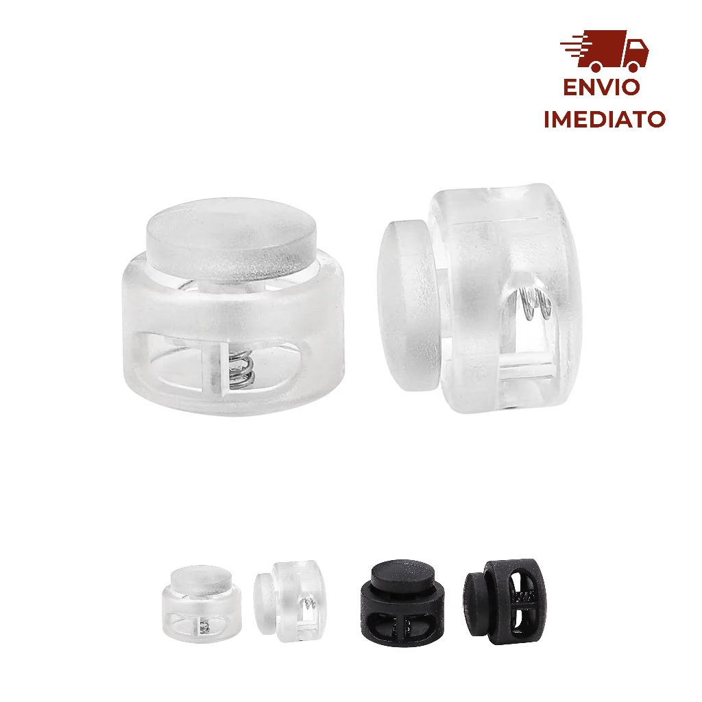 200 Peças Trava Cordão Cord Lock Para Cordão Elástico Furo Duplo 14mm Focinho de Porco