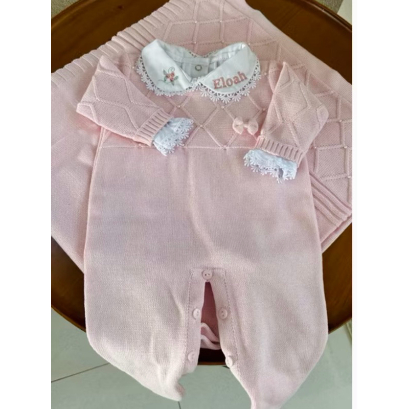 Saída de Maternidade em tricot 3 peças - com macacão manta e body  incluso