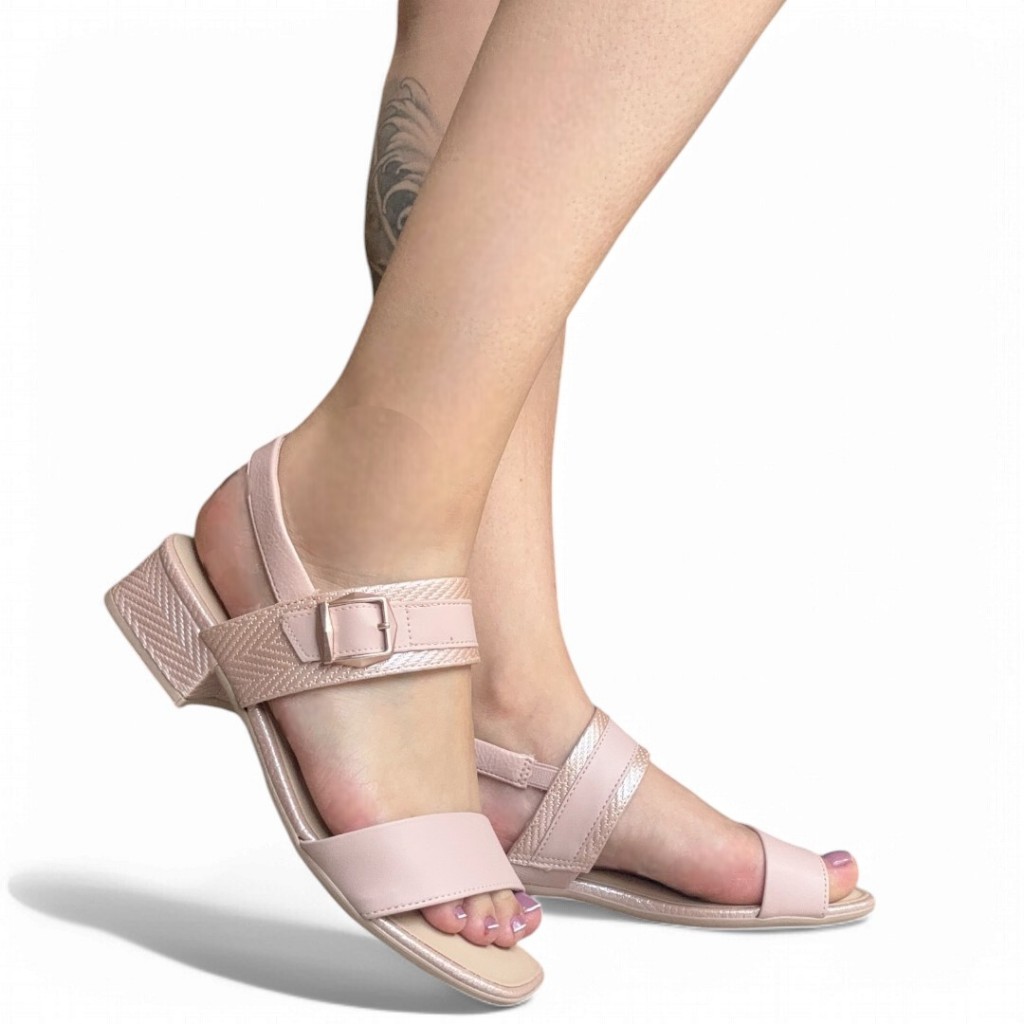 Sandália Feminina Rosa Elástico Comfortflex 2555303-1 em Oferta na Shopee