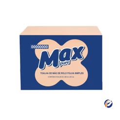 Papel Toalha Bobina Folha Simples 6x18,4x200 Max Pure