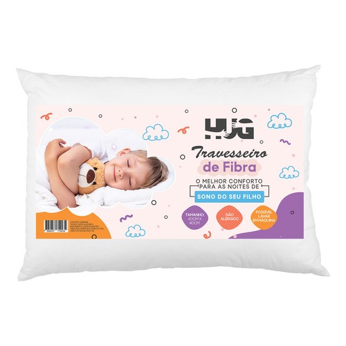 Travesseiro De Fibra Infantil Lavavel Antialergico Macio
