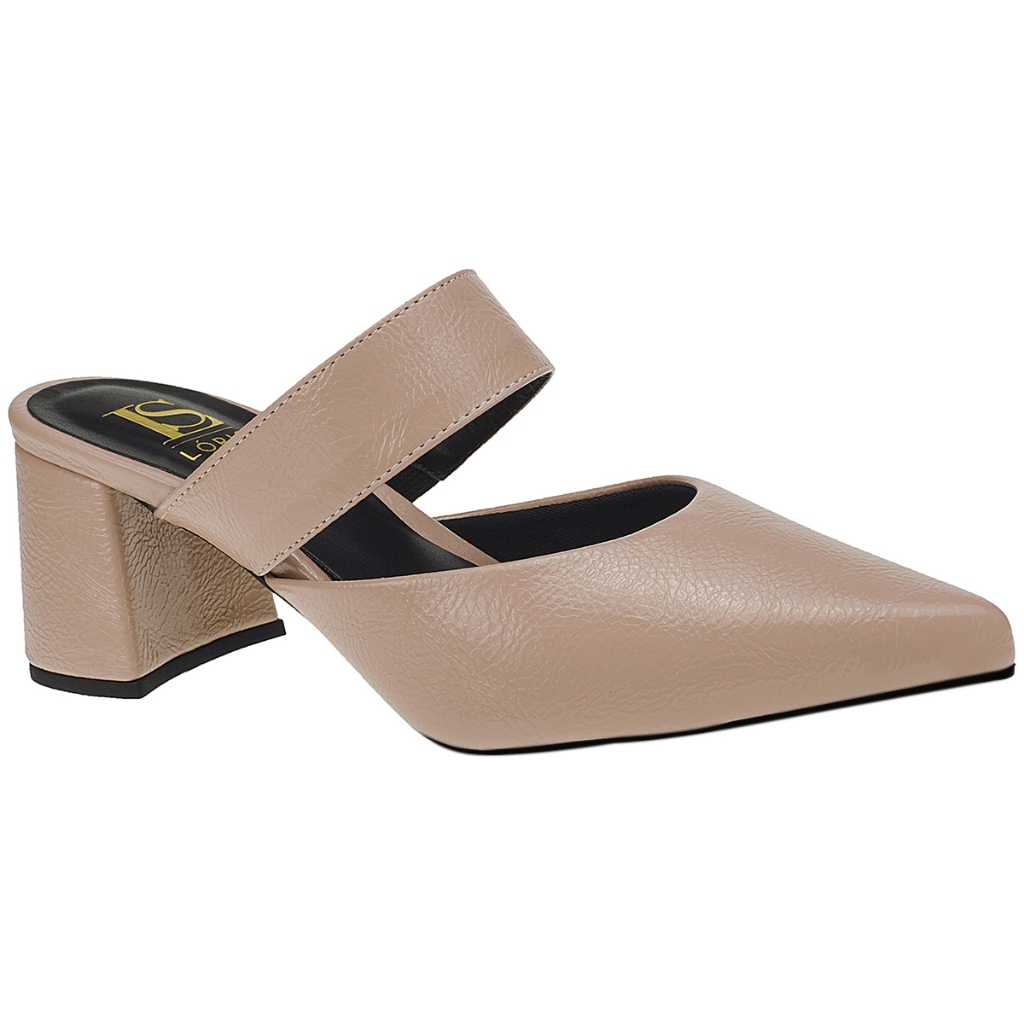 Tamanco Scarpin Feminino Mule Social Salto Bloco Bico Fino 0001 - Women Shoes