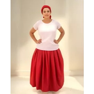 Saia Oxford Umbanda Candomblé  Vermelha  Pomba Gira Padilha Mulambo Cigana Feminina 3 metros de Roda