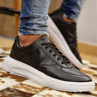 Tênis Preto Masculino Sola Alta Sneakers Estilo Casual Leve Conforto em Oferta na Shopee
