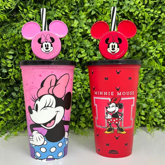 Copo Refri C/Pin e Canudo Minnie - Plasútil
