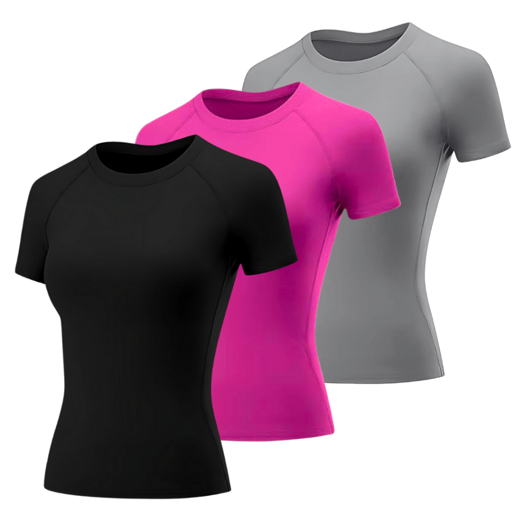 Kit 3 Camisetas Dry Fit Femininas Academia Treino Blusas em Oferta na Shopee