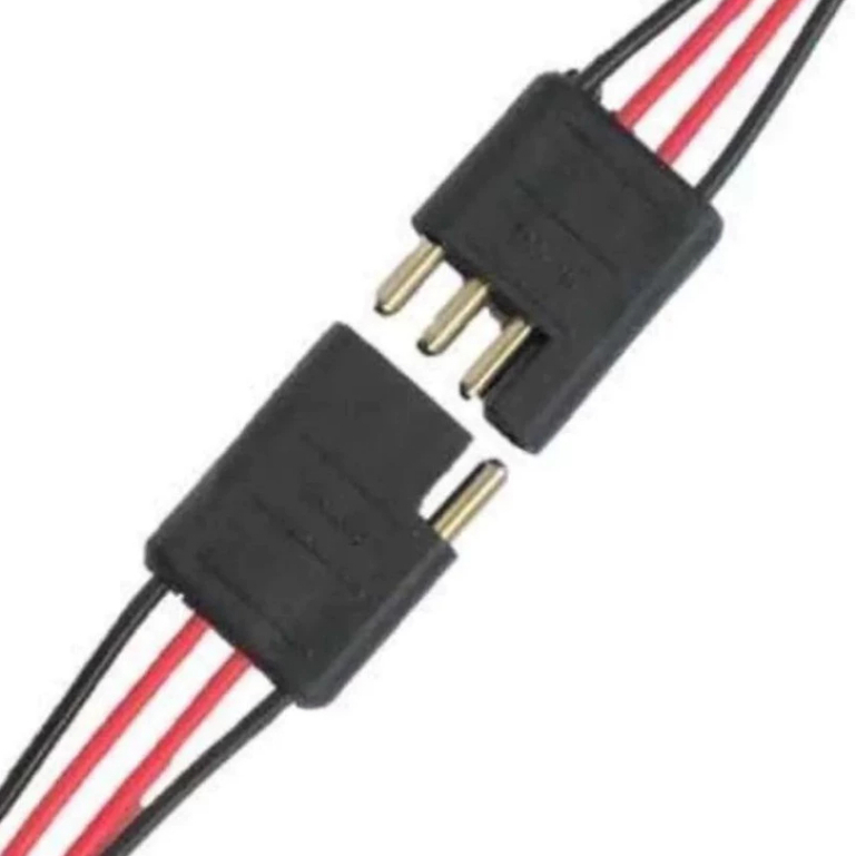 Conector Chicote 4 vias com fio 4mm M/F Technoise plug caixa de som Encaixe Rápido