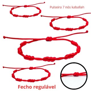 PULSEIRA VERMELHA PROTEÇÃO 7 NÓS KABALLAH/ PULSEIRA DE PROTEÇÃO KIT COM 5 contra o mal pronta entrega