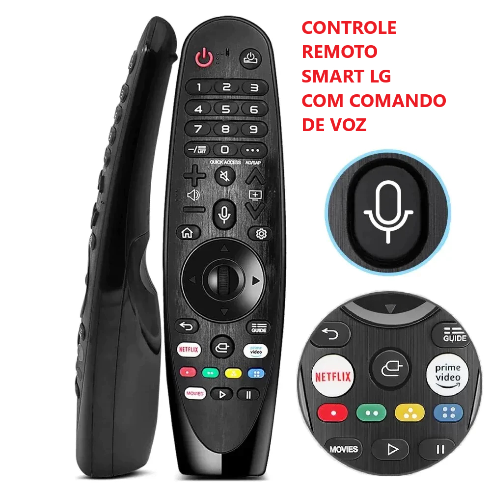 Controle Smart Magic Compativel LG AN-MR19BA ThinQ AI Comando de Voz Para Smart TV LG 4K NanoCell OLED C