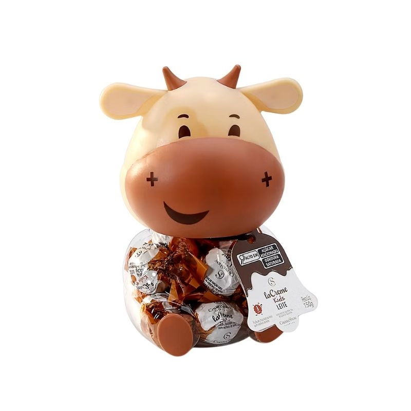Cofre Cofrinho Vaquinha Lacreme Kids 150g Chocolate Cacau Show Cremilda Com 12 Trufas Irresistíveis Sabores Sortidas