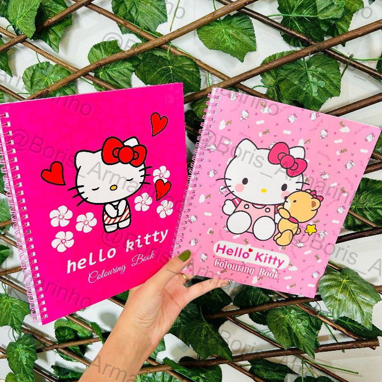 Caderno Desenho de Colorir Hello Kitty Kawaii Papelaria Fofa Desenhos Pintar Filme Disney Relaxar