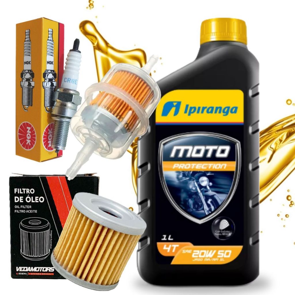 Kit Revisão Para Suzuki Intruder 125 / Yes 125 Troca Óleo 20w50 Filtros e Vela Ngk em Oferta na Shopee