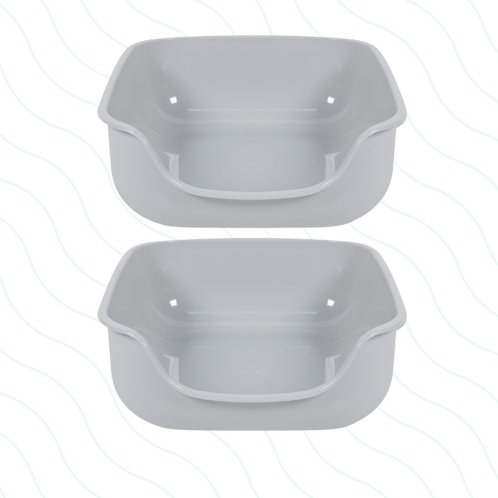 Kit Pet Games Com 2 Caixona De Areia Para Gato Bandeja Higiênica Caixa Sanitária Premium