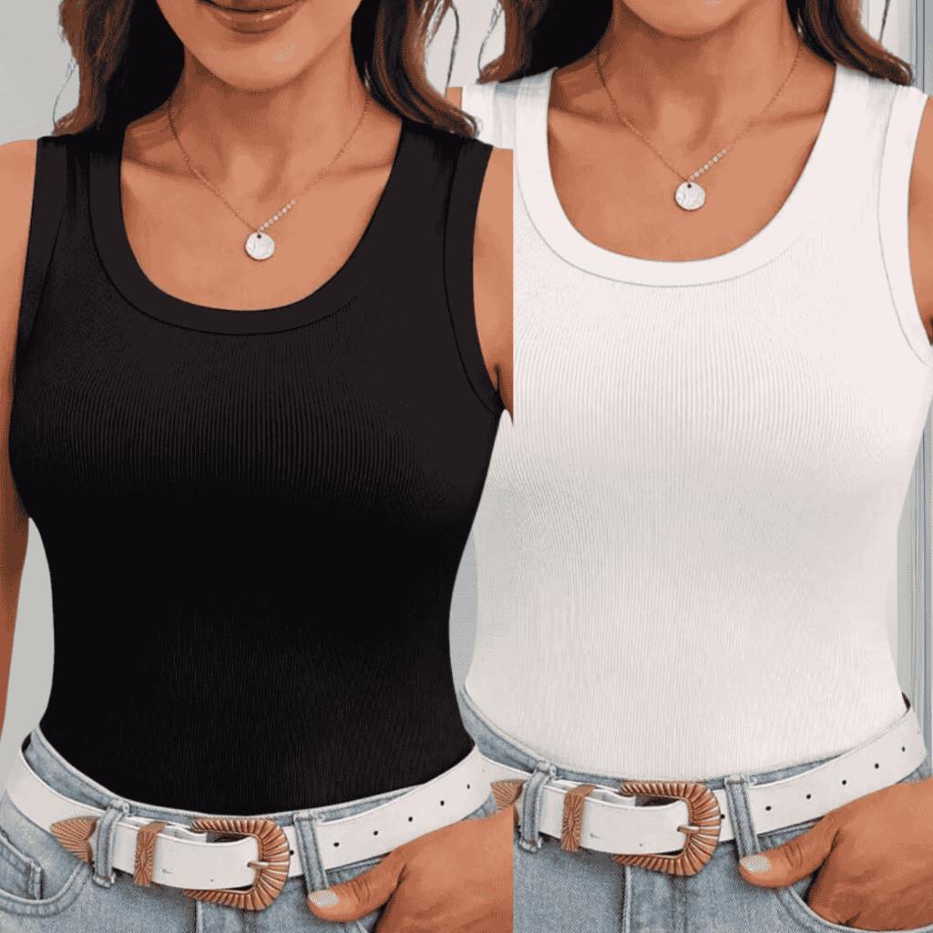 Blusa Regata Feminina Canelada Ribana Basica Tendência Blusinha Lisa Branca Preta Nude Marrom