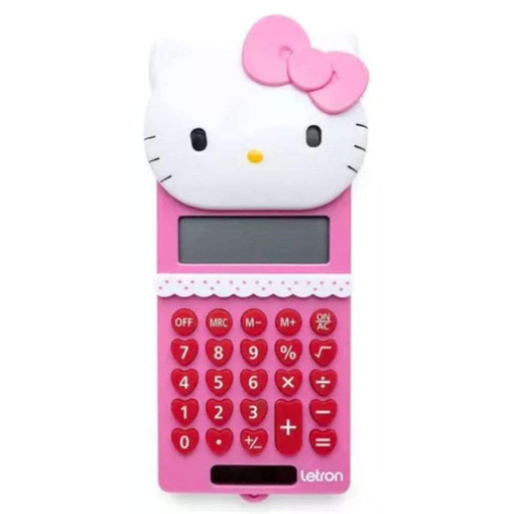 Calculadora Eletrônica Portátil Escolar Infantil Escritório Personagem Hello Kitty Letron Leonora