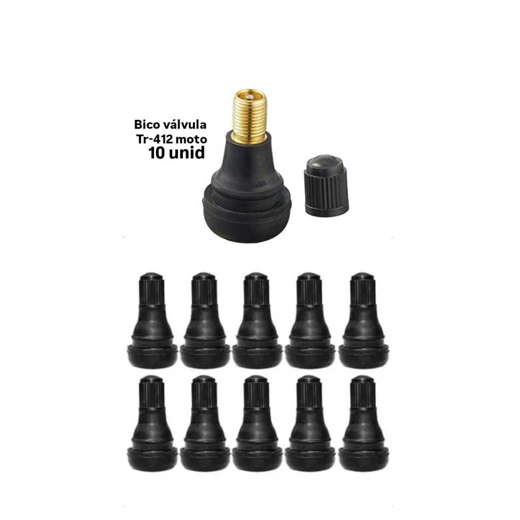Kit 10 Bico de Pneu Válvula Tr412 Moto S/ Câmara Aro 14 a 24 - ROTTA 376
