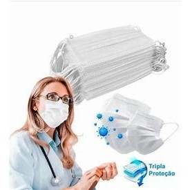 Kit Com Até 150 Máscaras Triplas Descartáveis – 100% Polipropileno