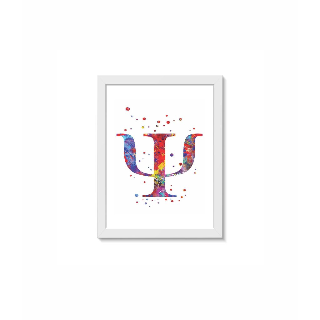 Quadro Decorativo Psicologia Símbolo de Psicologia Consultório Moldura 20x30cm Madeira