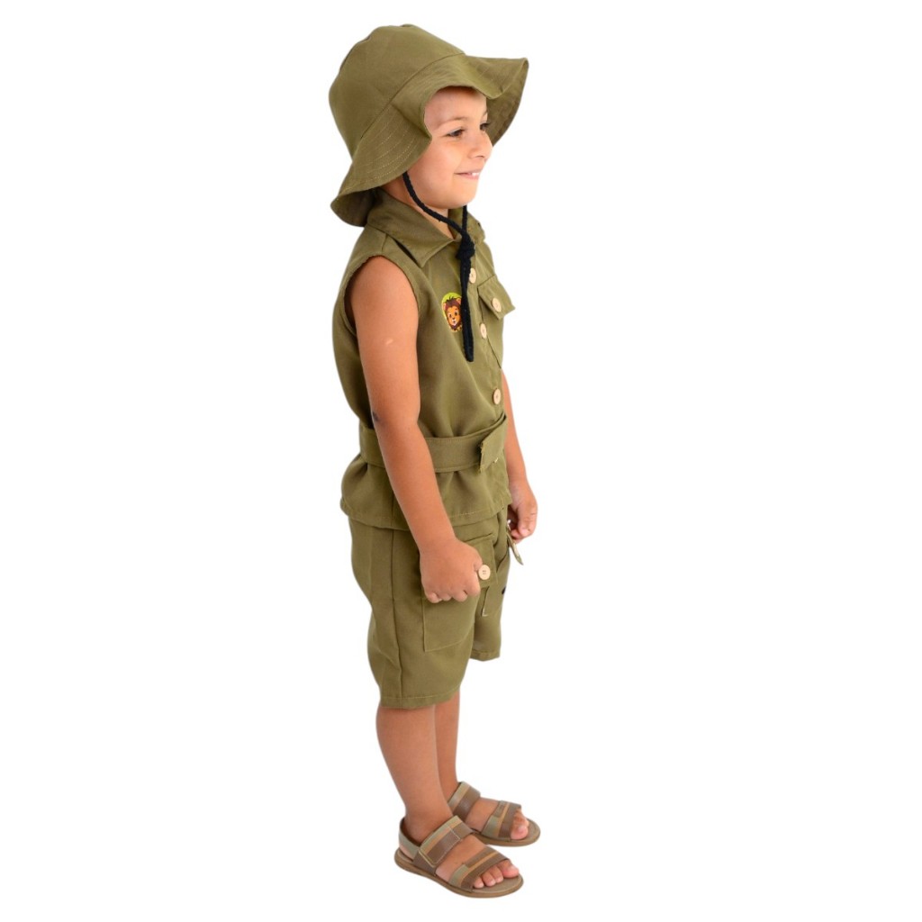 Fantasia Safari Infantil Menino Festa Mesversário