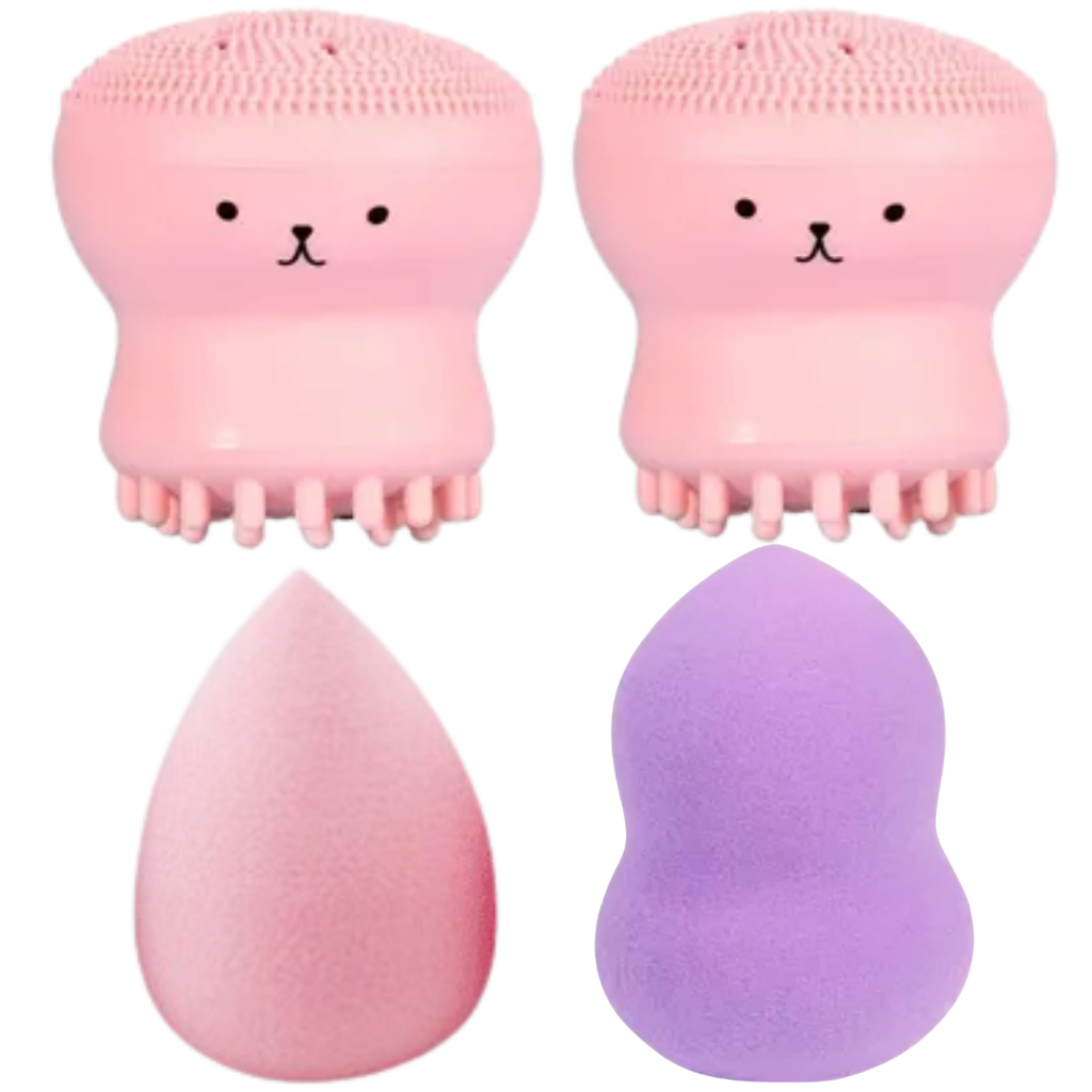 2 Esponja Polvo E 2 Esponja Base Maquiagem Limpeza Facial com Caixinhas em Oferta na Shopee