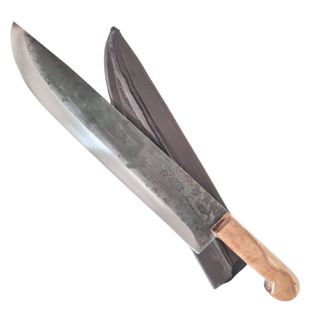 Faca Churrasco Artesanal Aço Carbono 12 Polegadas Cabo Madeira Nobre Bainha em Couro em Oferta na Shopee