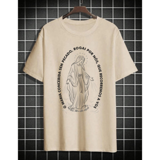 Camiseta UNISSEX Ó Maria Concebida sem Pecada, Rogai por Nós - 100% Algodão em Oferta na Shopee