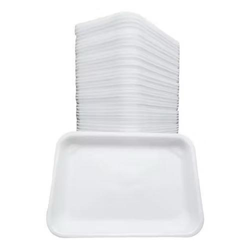 Bandeja Isopor B2 100Unid 21X14Cm Refeição Descartável Alimentos Retangular Branca em Oferta na Shopee