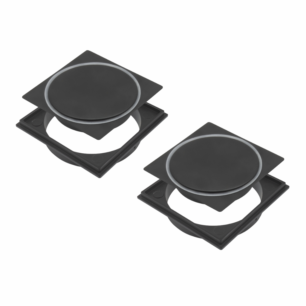 Kit 02 Ralos Click 10x10 Preto Fosco Inteligente Para Banheiro Em Aço Inox Com Porta Grelha em Oferta na Shopee