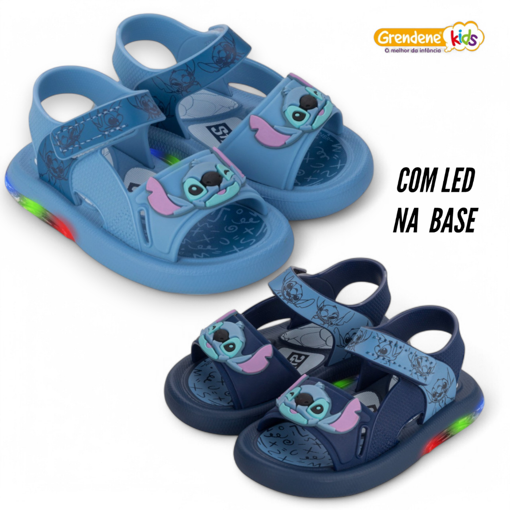 Sandália Papete Infantil com LED Disney Stitch Grendene Kids