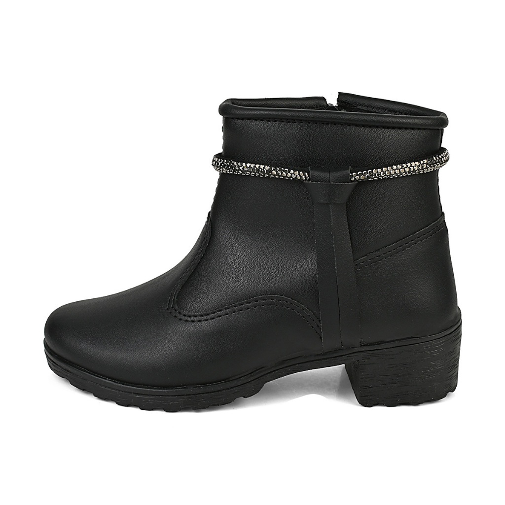 Bota Coturno Feminino Infantil Menina Ankle Boot Salto e Strass Lulopé