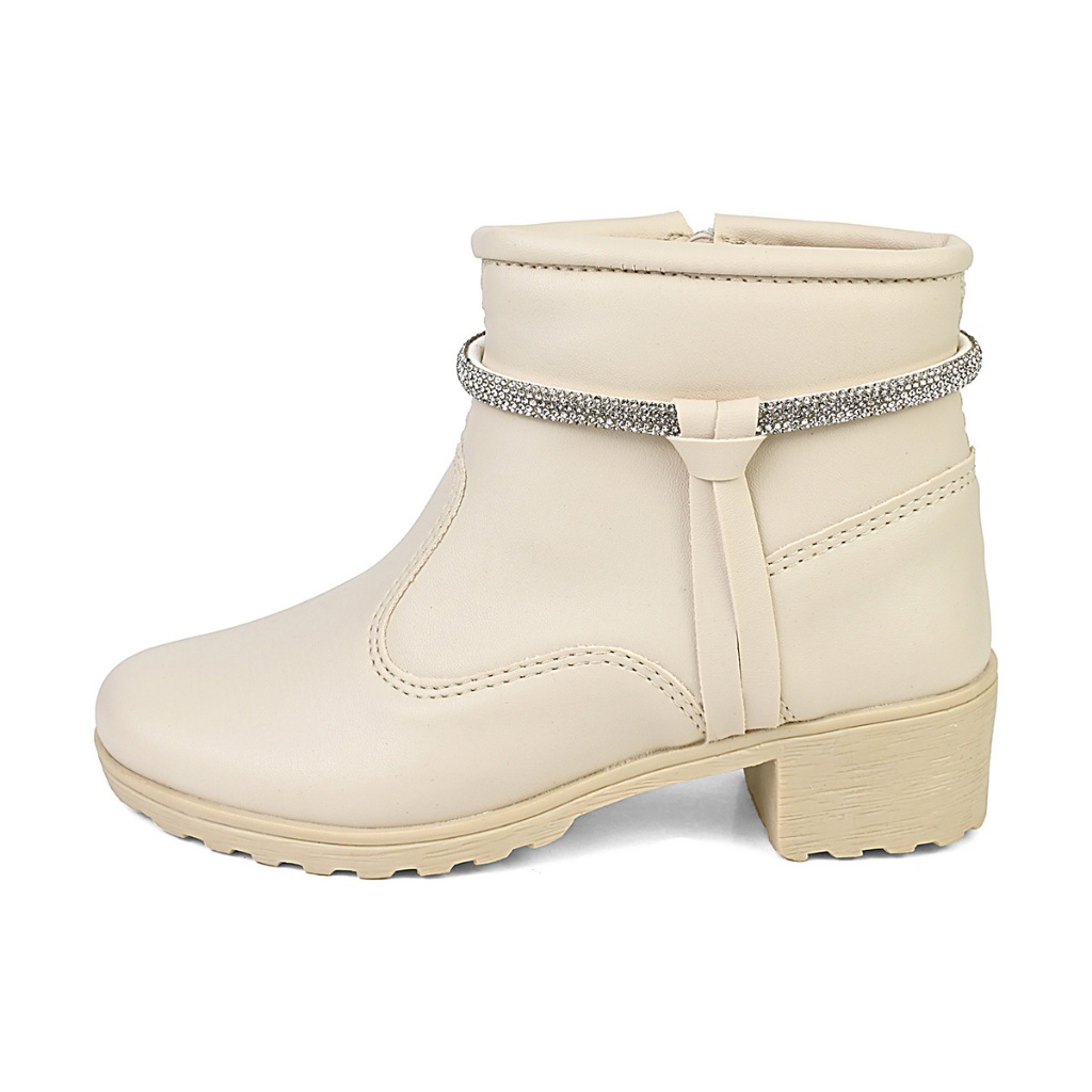 Bota Coturno Infantil Menina Feminina Ankle Boot Salto e Strass Lulopé