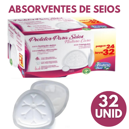 Absorvente Protetor Para Seios Nature Care C/ 32 Uni - Toque Macio