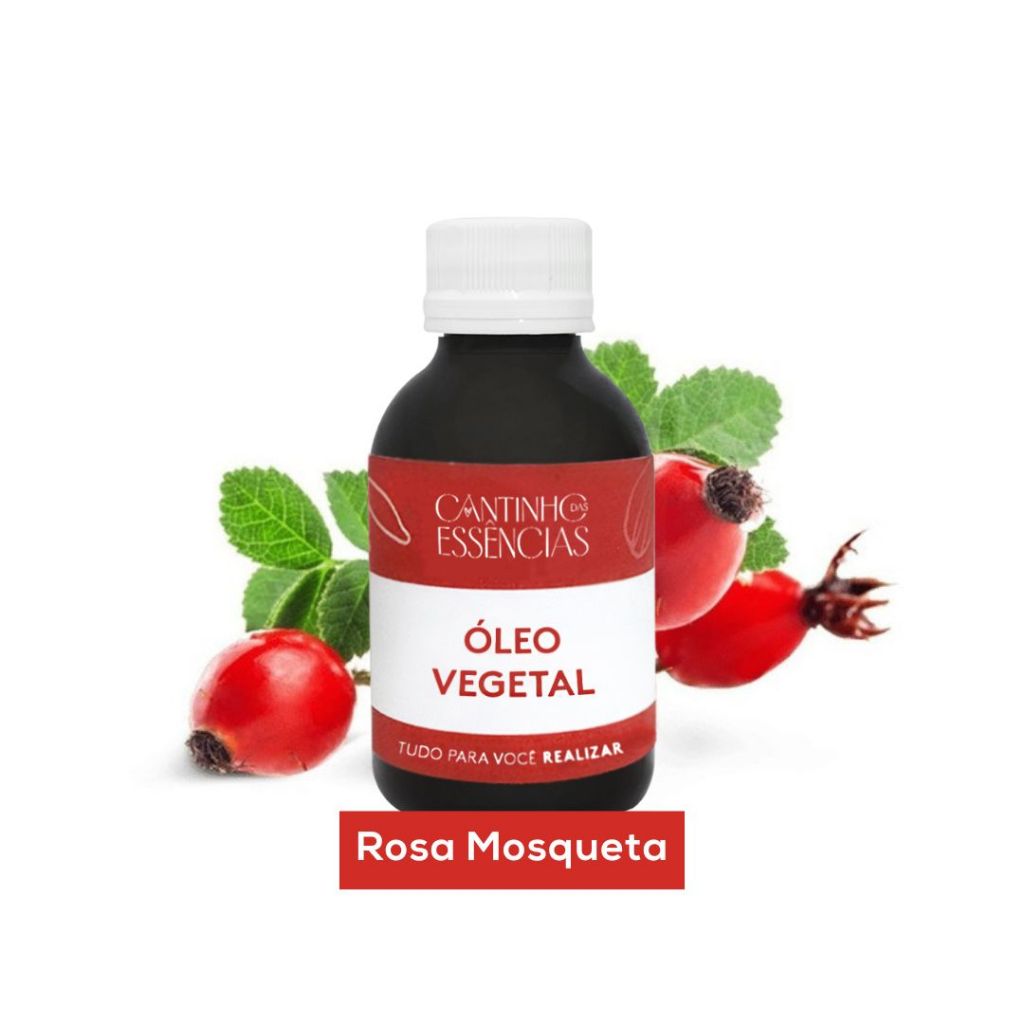 Óleo de Rosa Mosqueta 100ml VEGANO 100% Puro. Usar em massagem, cremes, sabonetes e cosméticos.