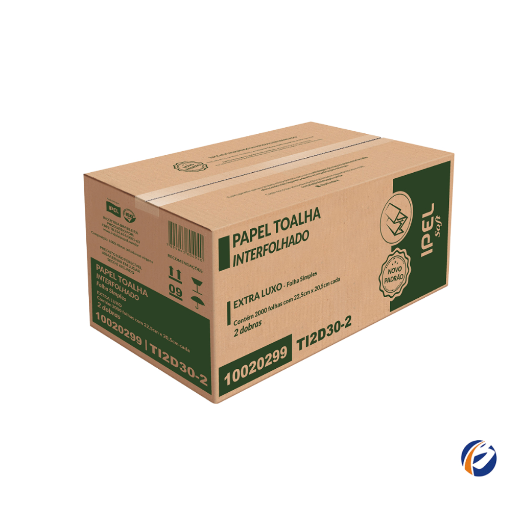 Papel Toalha Interfolha 2 Dobras Folha Simples Soft 2.000 folhas Ipel - Home & Living