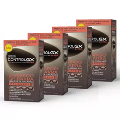 Kit 4x unidades Grecin Control Gx Shampoo De Barba e Redutor Grisalhos - Para todos os tipos de barba. Aparência jovem