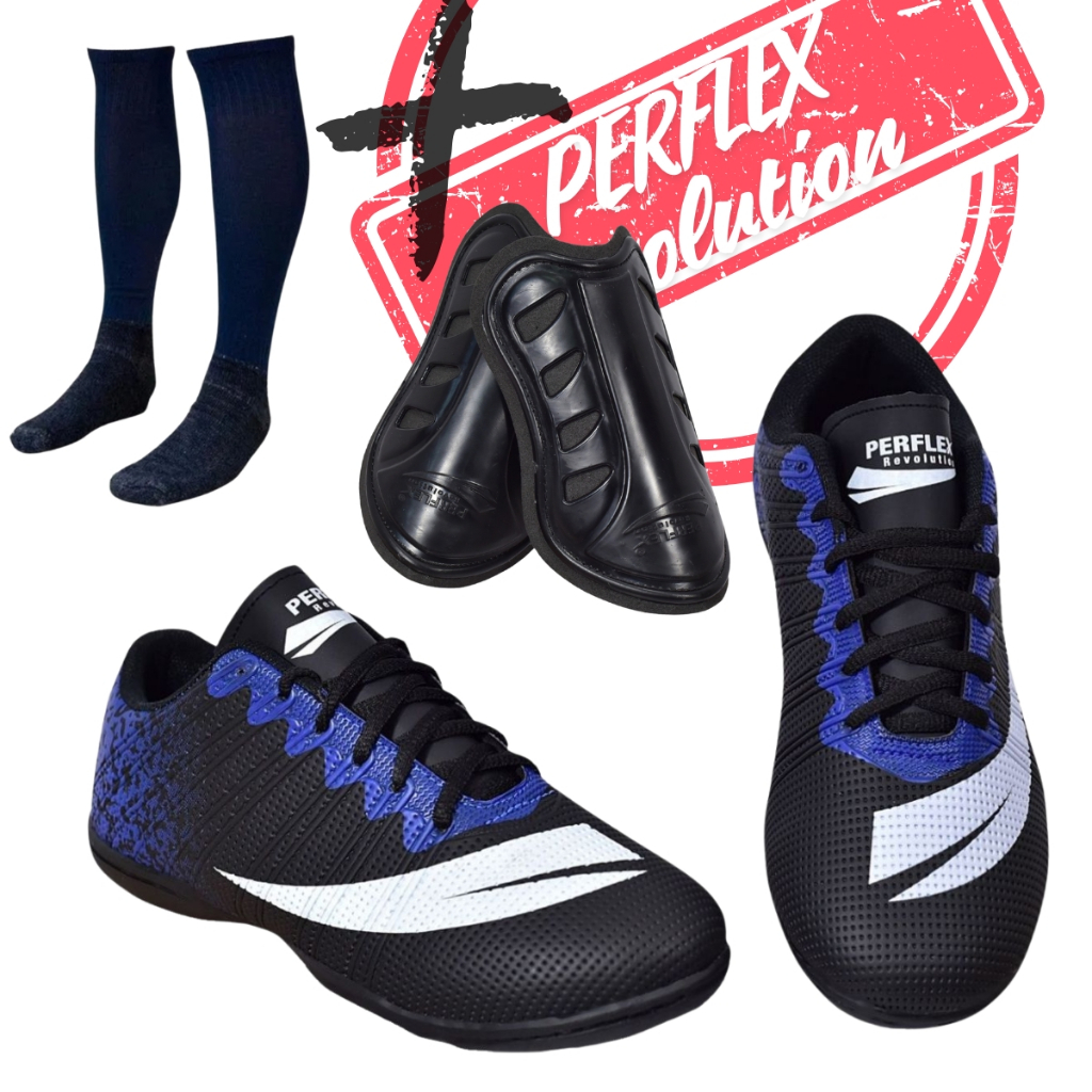 Chuteira FUTSAL Quadra Adulto Infantil  com MEIÃO  e CANELEIRA Colada e Costurada Promoção