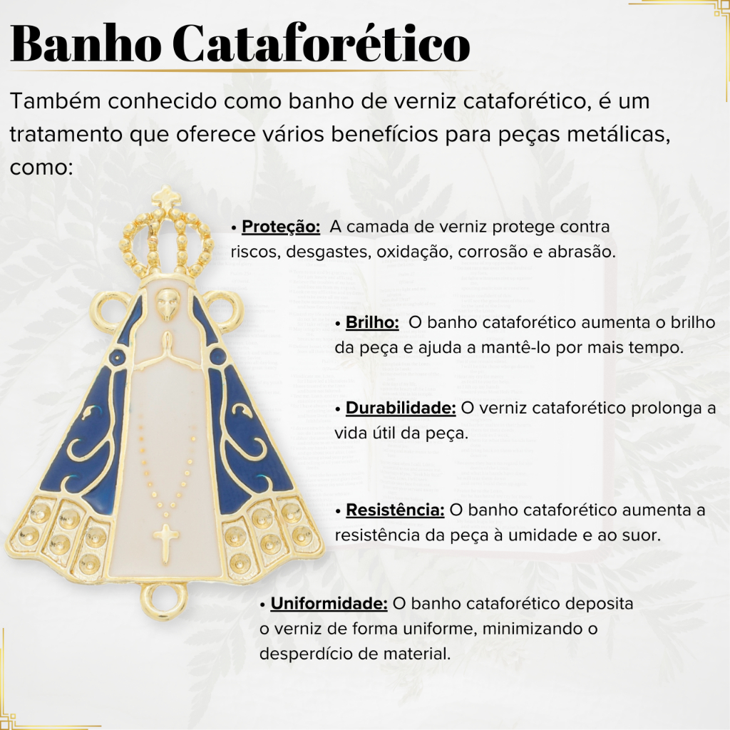 Kit 5 Entremeios Nossa Senhora Para Fazer Terço Dourado Cataforético com Banho Envernizado Resinada — imagem 2 de 2