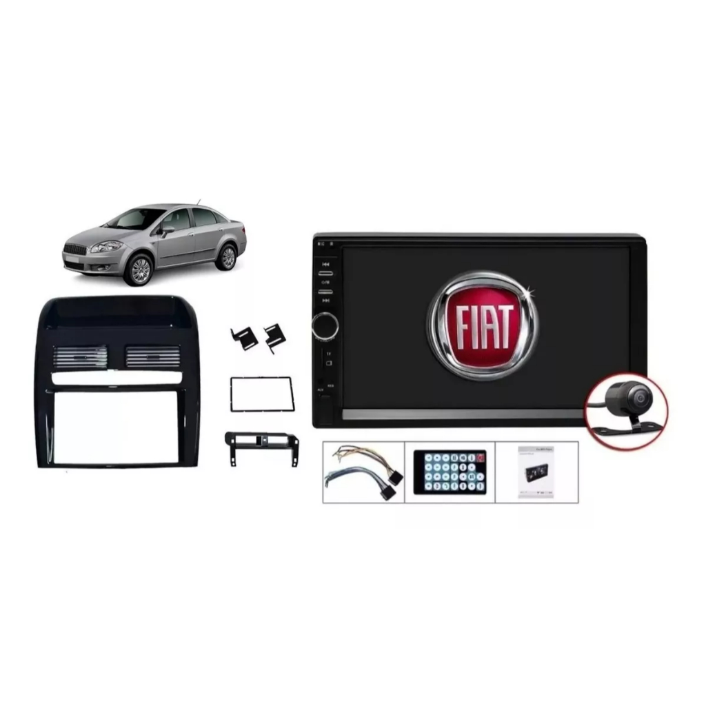 Central Multimidia Fiat Linea 2008 A 2013 Mp5 Moldura Câmera