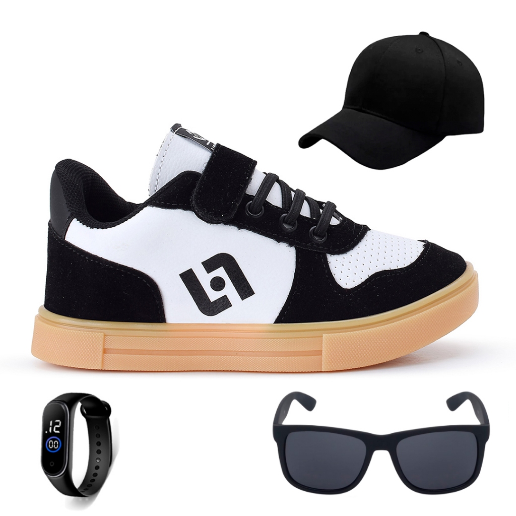 Kit Tenis Casual Infantil Street Light Meninos + Bone + Oculos E Relogio em Oferta na Shopee