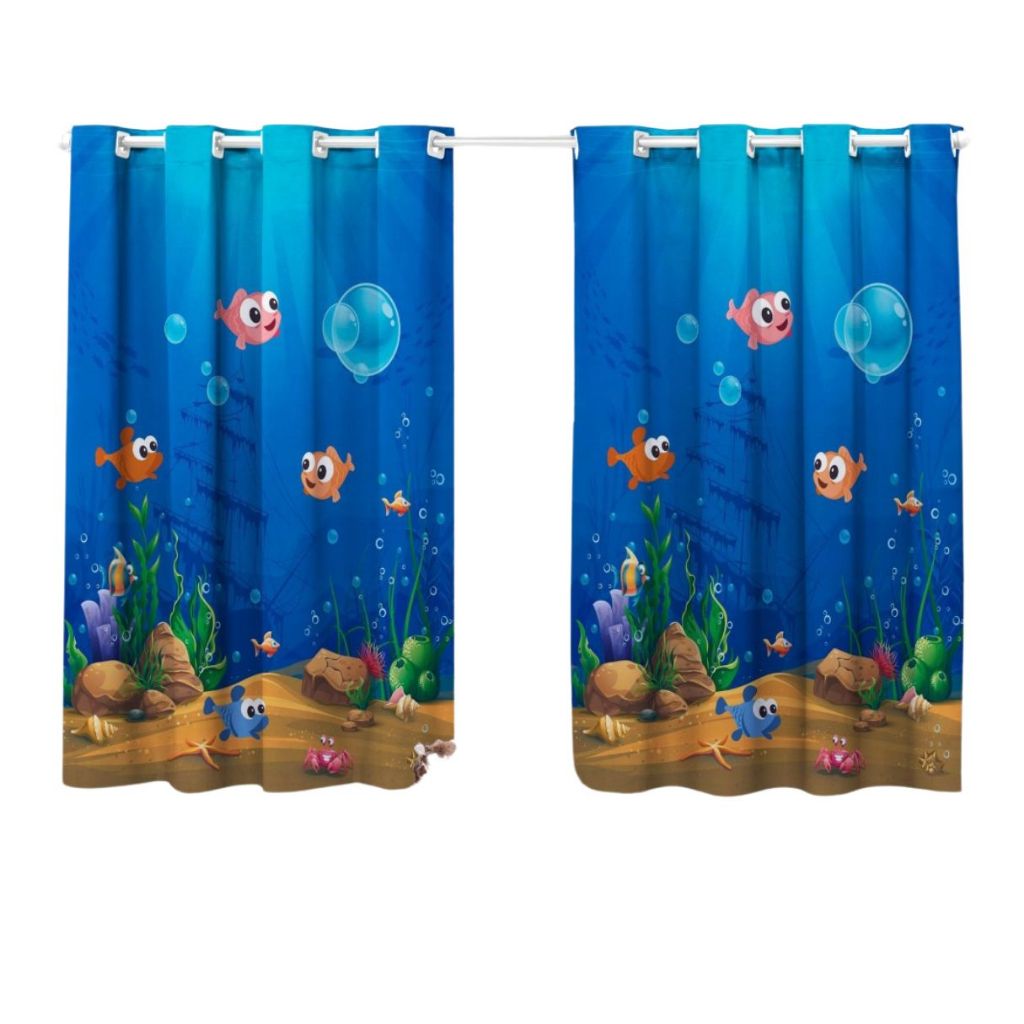 Cortina Quarto Infantil Criança Pequena Berço Bebe Menino Menina Decoração Simples Basica Azul