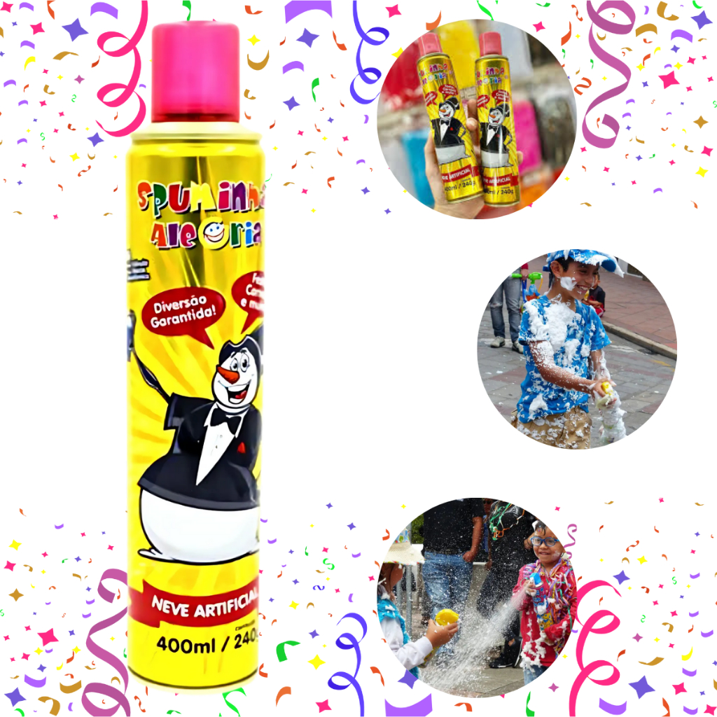 20 Espumas De Carnaval Neve Artificial Carnaval Festas Lata Grande Espuma Carnaval 10 e 20 Unidades