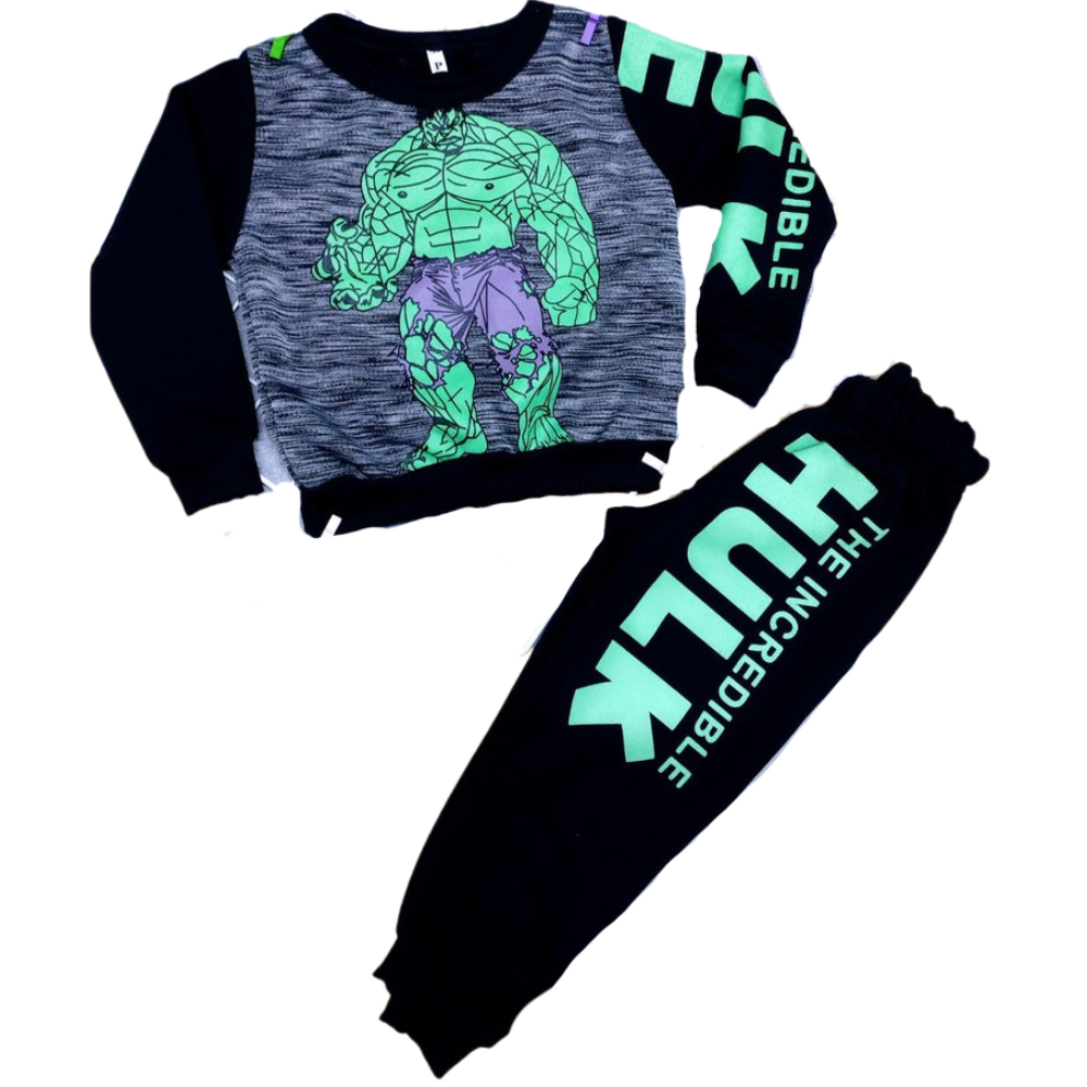 Conjunto Infantil Hulk Criança Roupa Infanto Juvenil Menino Masculino - Inverno e Frio - Calça Moletinho + Casaco