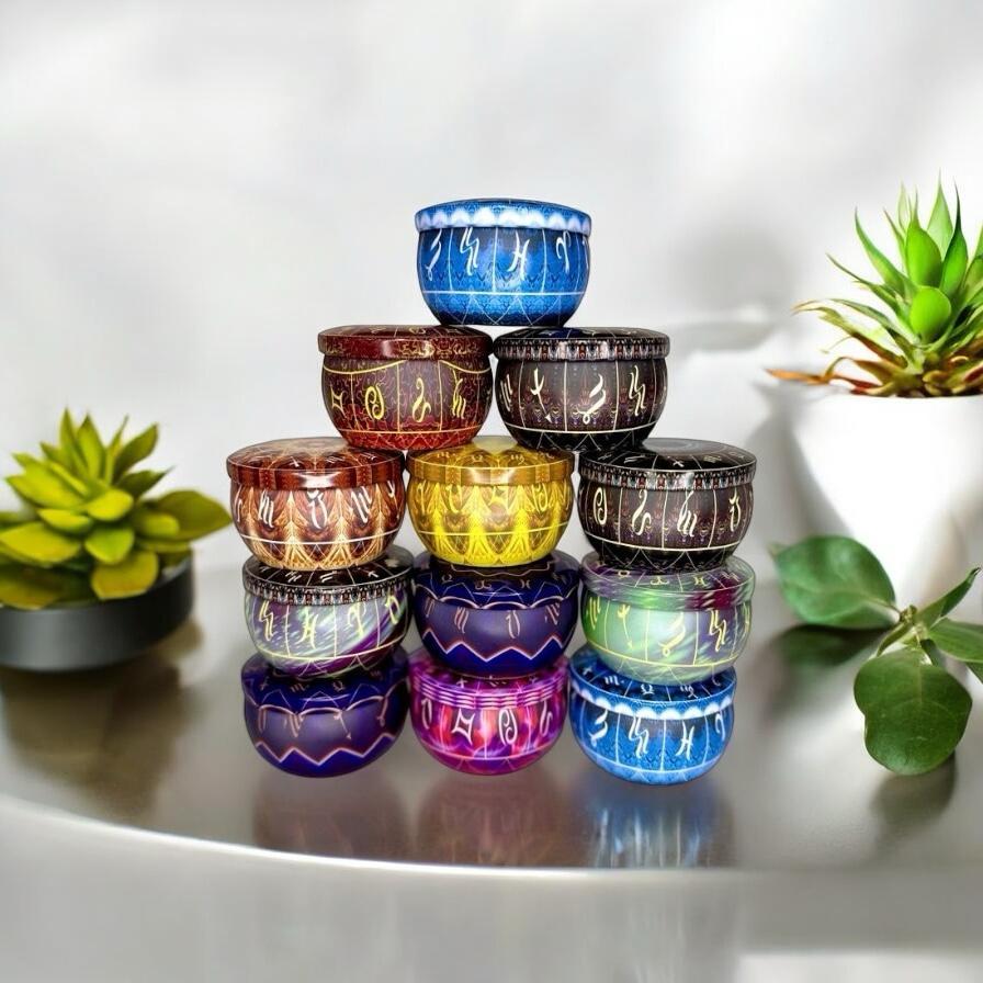 Imagem Lata para Vela Signos Cores Variadas  70ML (12UNI)