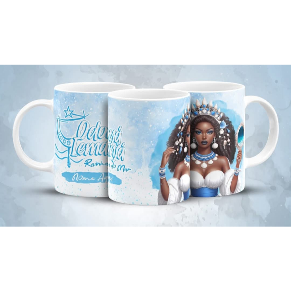 Caneca Orixás Porcelana 2025 - Umbanda Candomblé - Oxalá Oxum Iemanja Oxossi Xangô Iansã Oxumaré Ogum