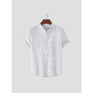 Camisa Masculina Social Linho Gola Padre Manga Curta Premium Não Amassa em Oferta na Shopee